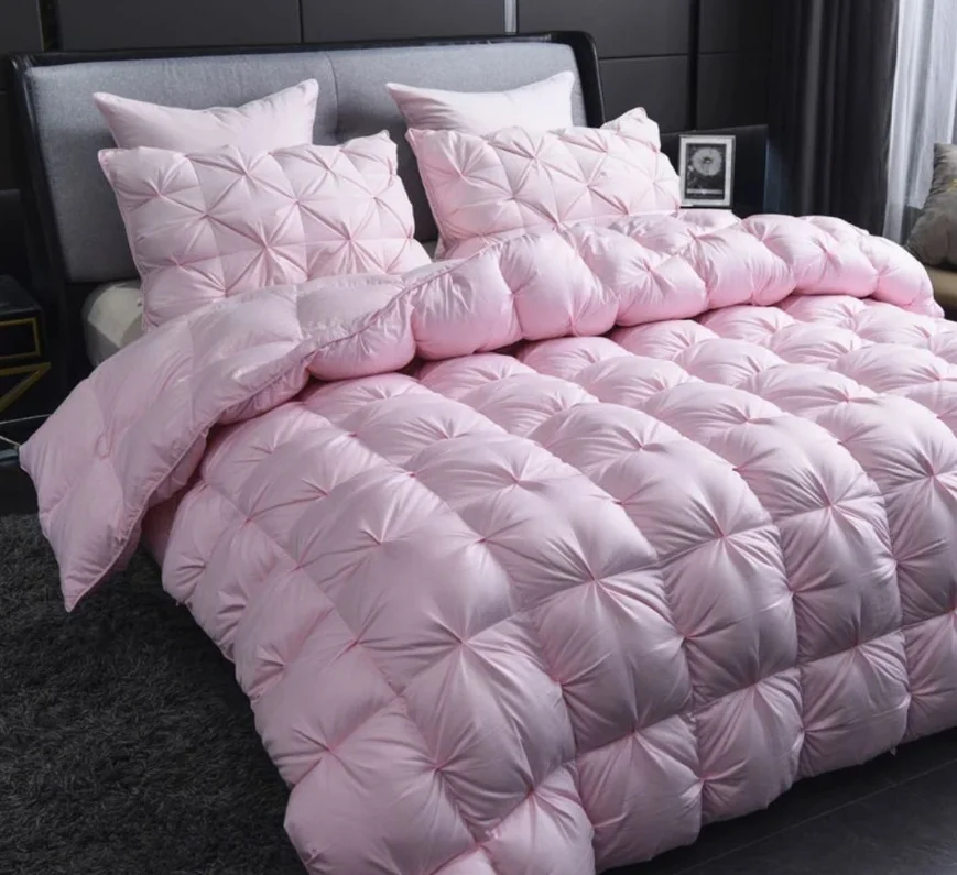 2023 New Cotton 3D Twist Flower Pinch Pleat  4pcs Set Bed Sheet Quilt Cover Pillowcase Bedding Set Factory Price