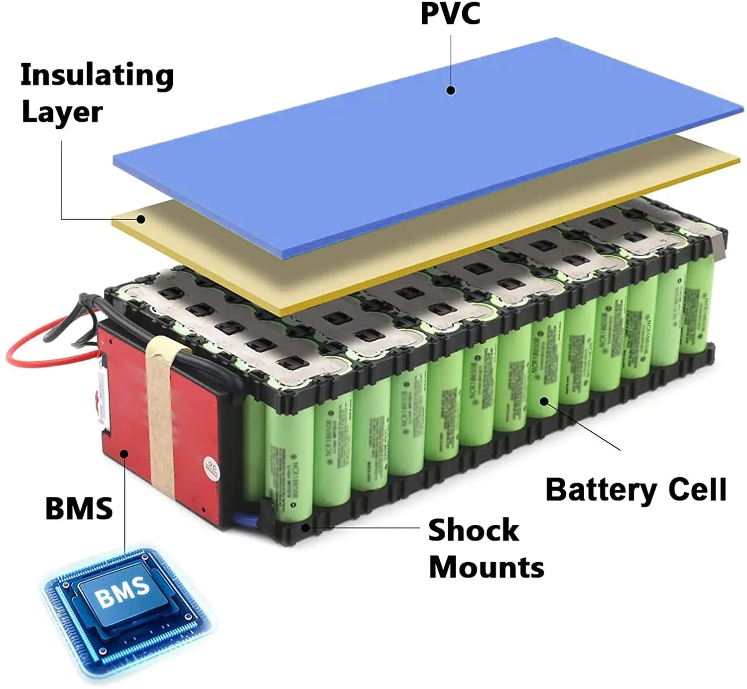 Smart BMS Battery For grid AGV Robot Energy Solution 12v 24v 52v 70v High Power Liion Battery Pack