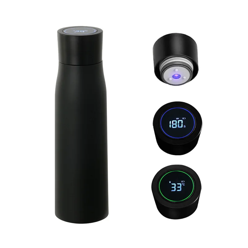 500ml Stainless Steel Smart UV Self Cleaning Water Bottle Modern Thermos with Reminder to Drink Water