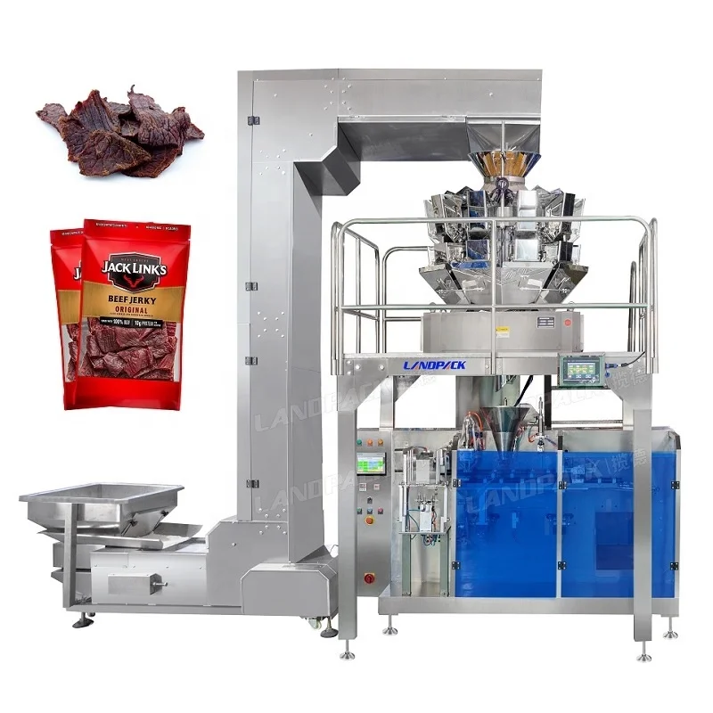 Horizontal Beef Jerky Fresh Noodles Doypack Standing Pouch Packaging Packing Machine
