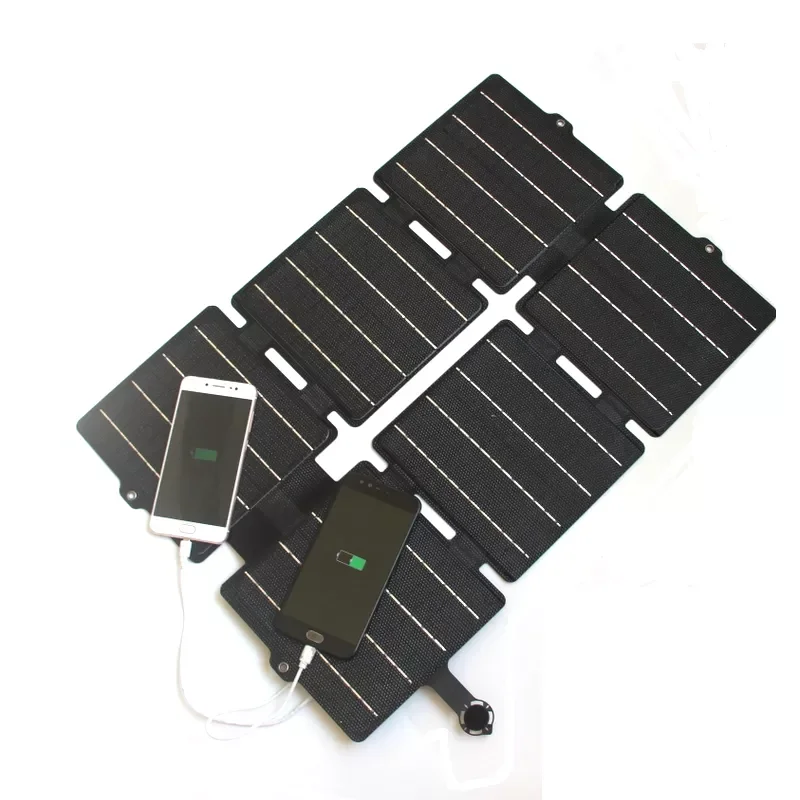BUHESHUI 30W Folding Solar Panel Charger USB 5V DC12V Waterproof Portable Solar Charger Mobile Power Outdoor Camping Hiking