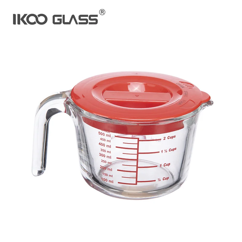IKOO nesting liquid measuring cups glass measuring cup with lid for kitchen