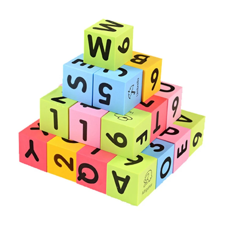 Factory supply 30 pcs soft eva foam block alphabet and numbers baby kids toy and education eva block