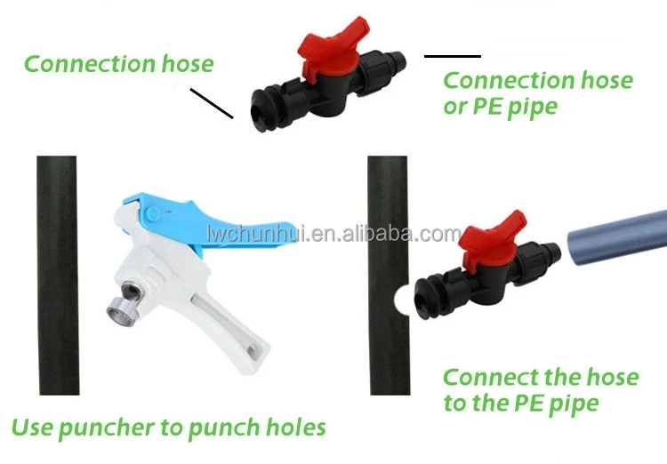 Agricultural watering 16mm drip valve  connectors offtake valve mini valve for drip irrigation system