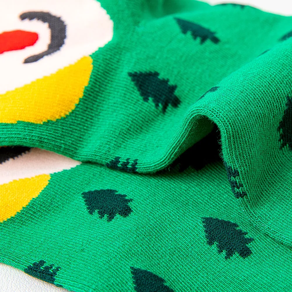 Изготовленные На Заказ Зеленые Чулочные изделия Мультяшные милые корейские необычные женские носки