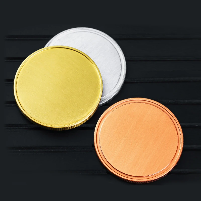 RENHUI Европейский сплав цинка гравировка из нержавеющей стали 1 дюйм бронзовые необработанные пустые заготовки металлические изделия на заказ монеты с отверстием