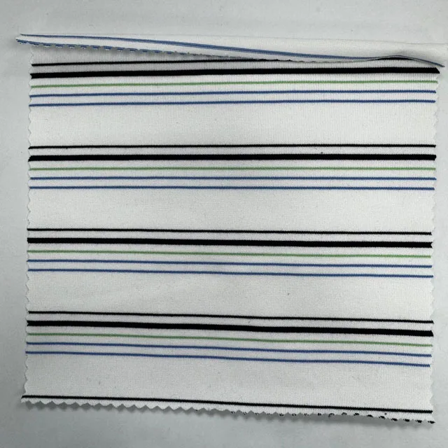 Premium Pima Cotton Polyester Spandex Yarn Dye Stripe Jersey Fabric For Polo Shirt