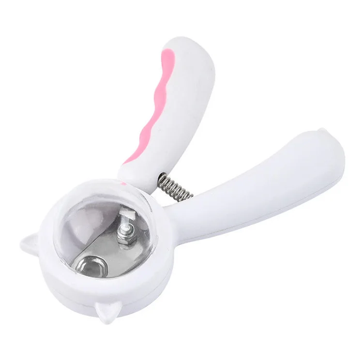 Wholesale Custom Splash Prevention Collected Cute Pink Stainless Steel Cat Dog Nail Clipper