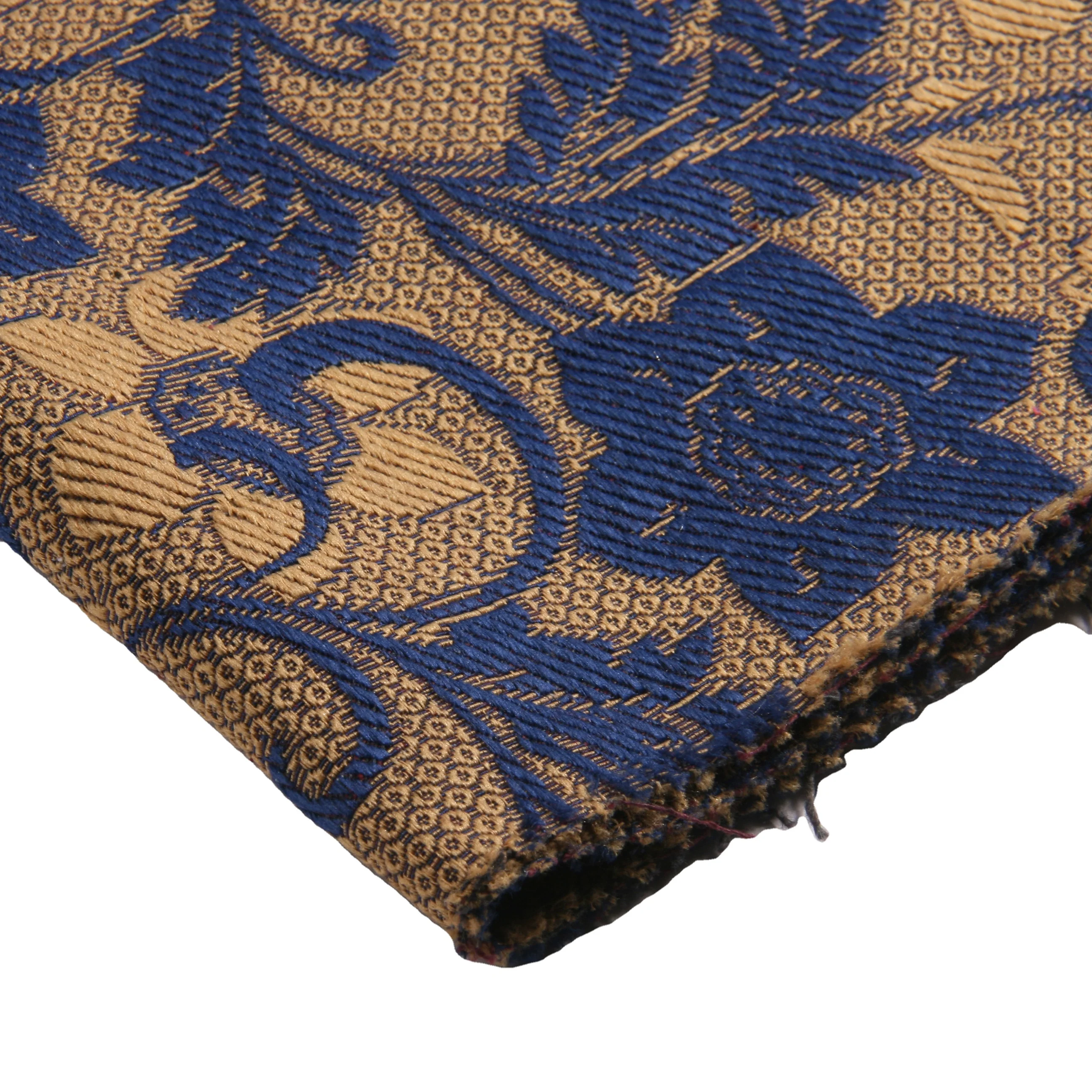 Custom polyester-cotton\ recycle cotton flower matt brocade jacquard fabric sofa upholstery fabric