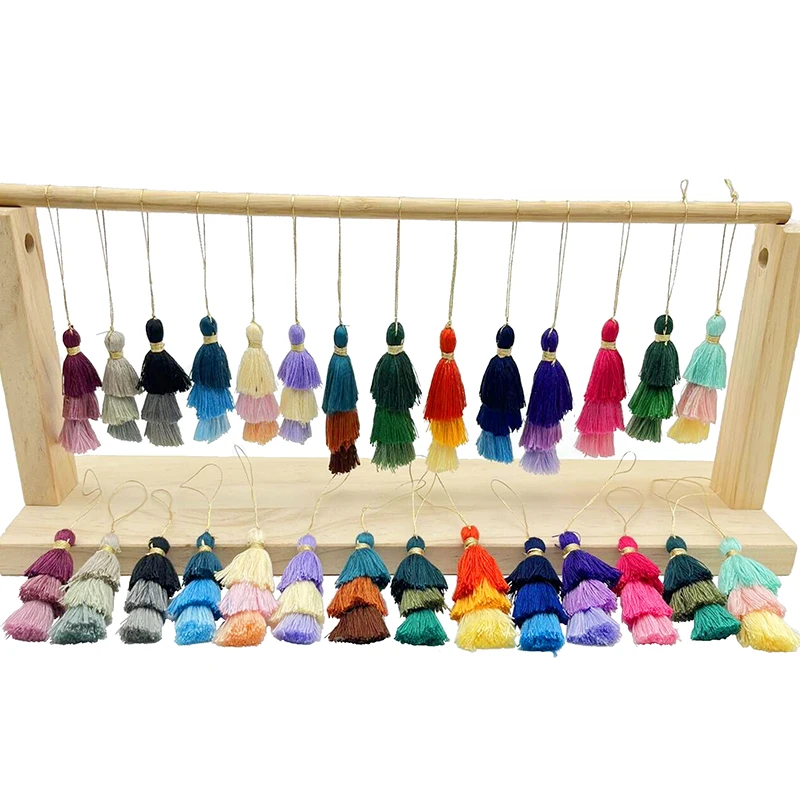 E-Magic custom Handmade Mini Tassels 3 layers multicolor for Jewelry Making 10 Colors Tassels Wire Findings