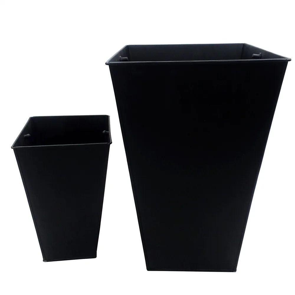 Cheap Home Office Small Black  iron trash can stackable storage bin