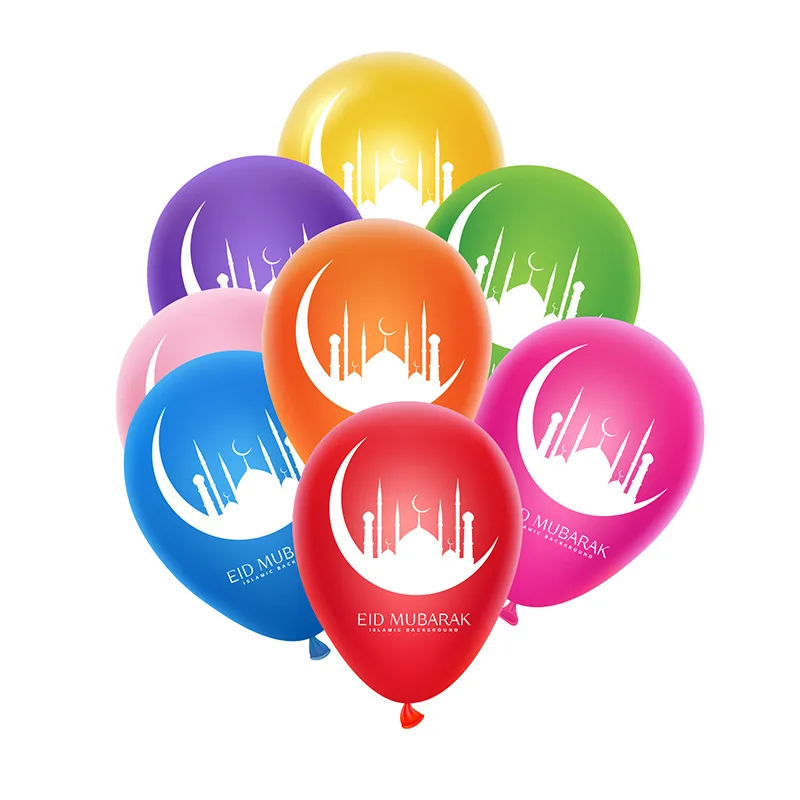 EID MUBARAK Latex Balloons Muslim Ramadan eid al-fitr Party Decoration Mixed Color Balloons