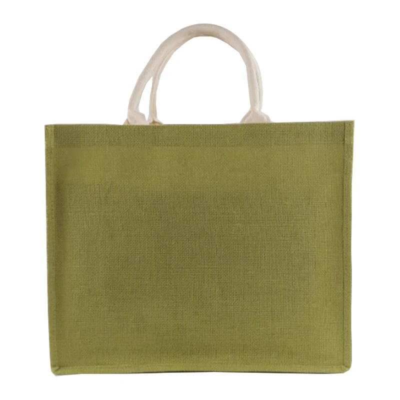 Custom Logo Printed Eco Recycle Natural Foldable Reusable Jute Burlap Linen Laminated Shopping Jute Tote Bags