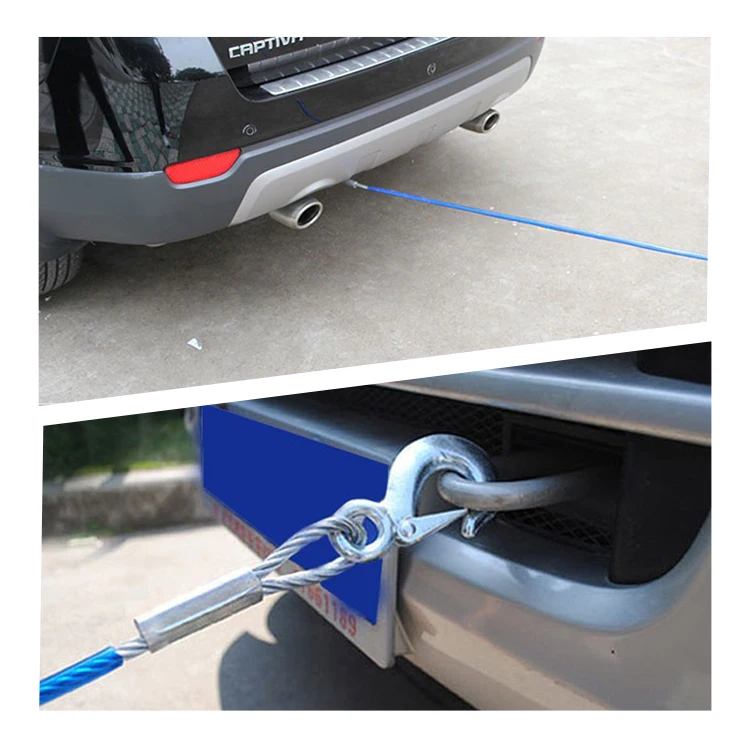 High quality Double Wheel Wire Rope Sheaves Pulley block Car Boat  Marine Steel Towing Rope for Emergency Use