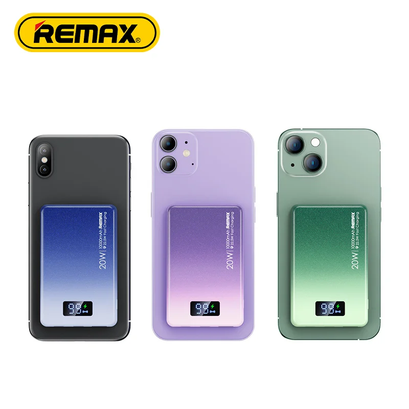 Remax Wireless Charging Magnetic Power Banks 10000Mah Rpp-531 Pd 20W Qc 22.5W Eu Fcc 2022 New Arrivals Mini Wireless Powerbank