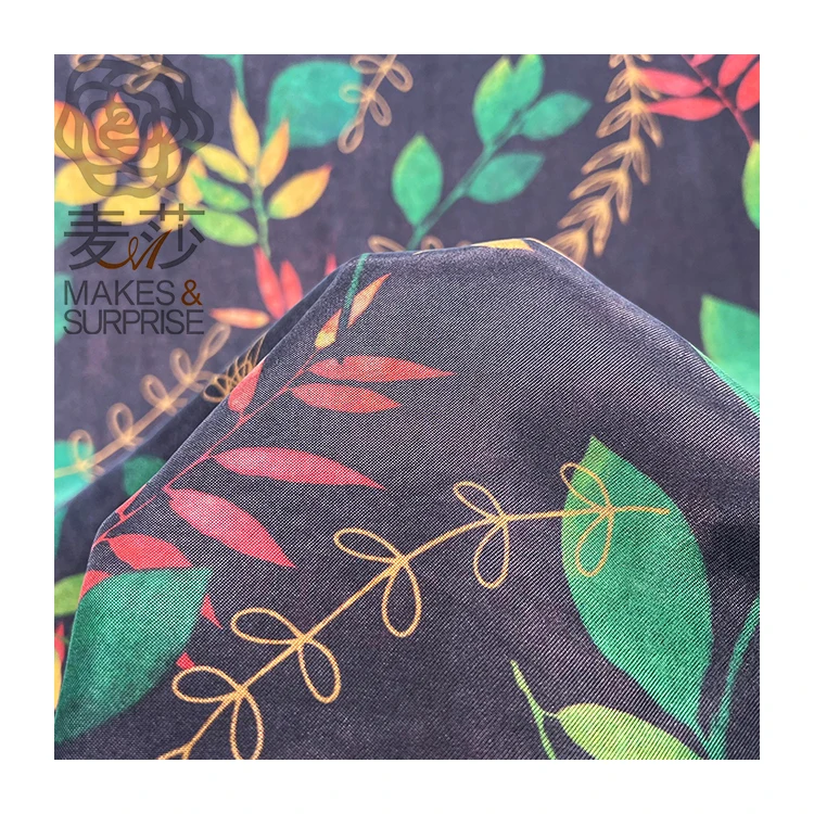 free sample High quality 60% cu 40% Viscose floral gambiered Canton gauze printed CU viscose fabric for Cheongsam dress