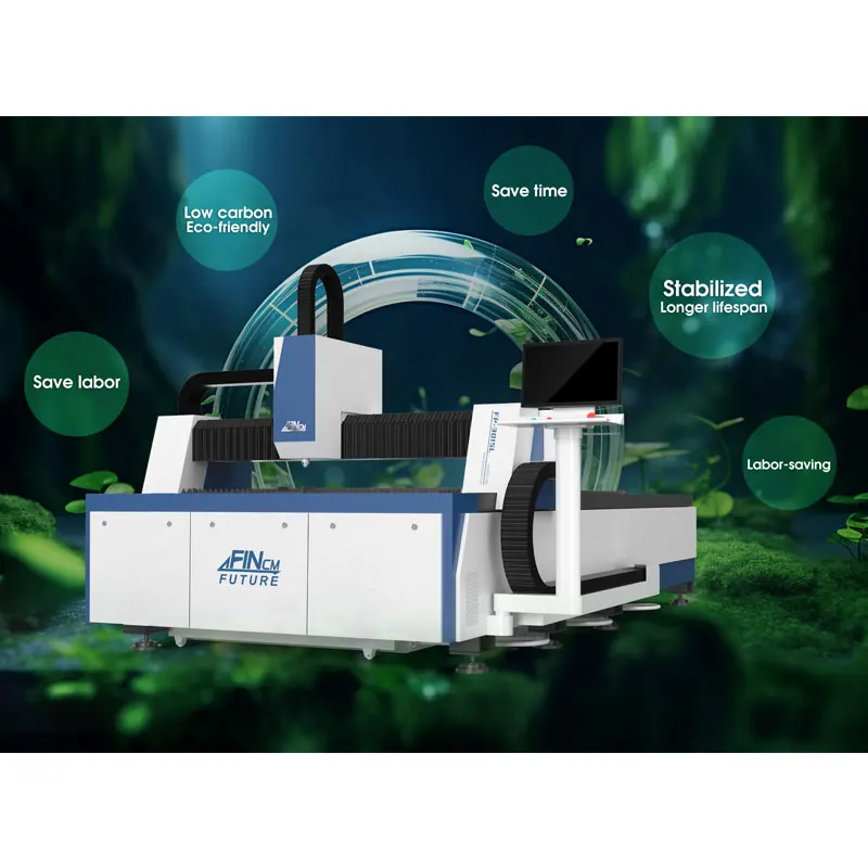 China Factory Fincm 3015 4020 6025 2000w 3000w 6000w Fiber Laser Metal Cutting Machine 1500W with Single Platform for Thin Plate