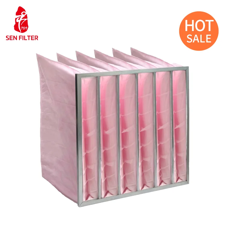 Synthetic Medium Efficiency Air Filter Bag Pocket for Hotels Manufacturing Plants HEPA Filter Construction with Paper Material
