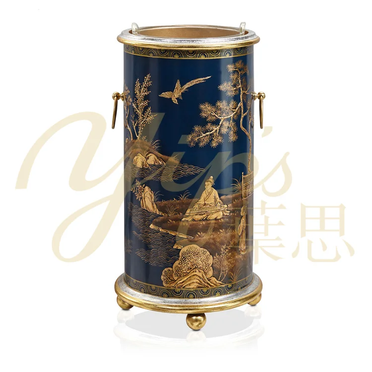 Yips LDF-1703-0637 Chinoiseries Style Hand Painted Landscape Pattern Luxury Home Decoration Umbrella Stand