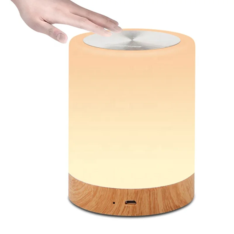 Деревянная прикроватная лампа с сенсорным управлением светодиодный ночник RGB 50 дюймов Современная постоянного тока 75 80 светодиодами и дизайном из АБС поликарбоната крючком 500 CY