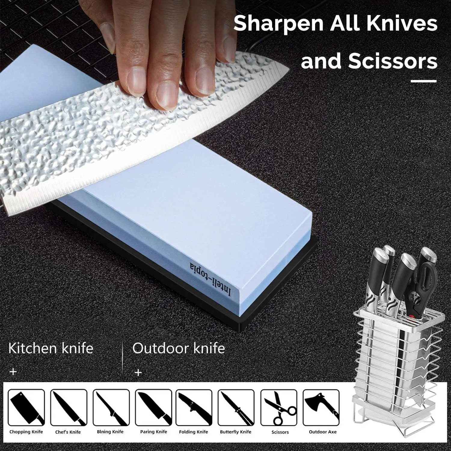 Professional Kitchen Knife Sharpener Sharpening Stone Double Sided Whetstone 3000 8000grit