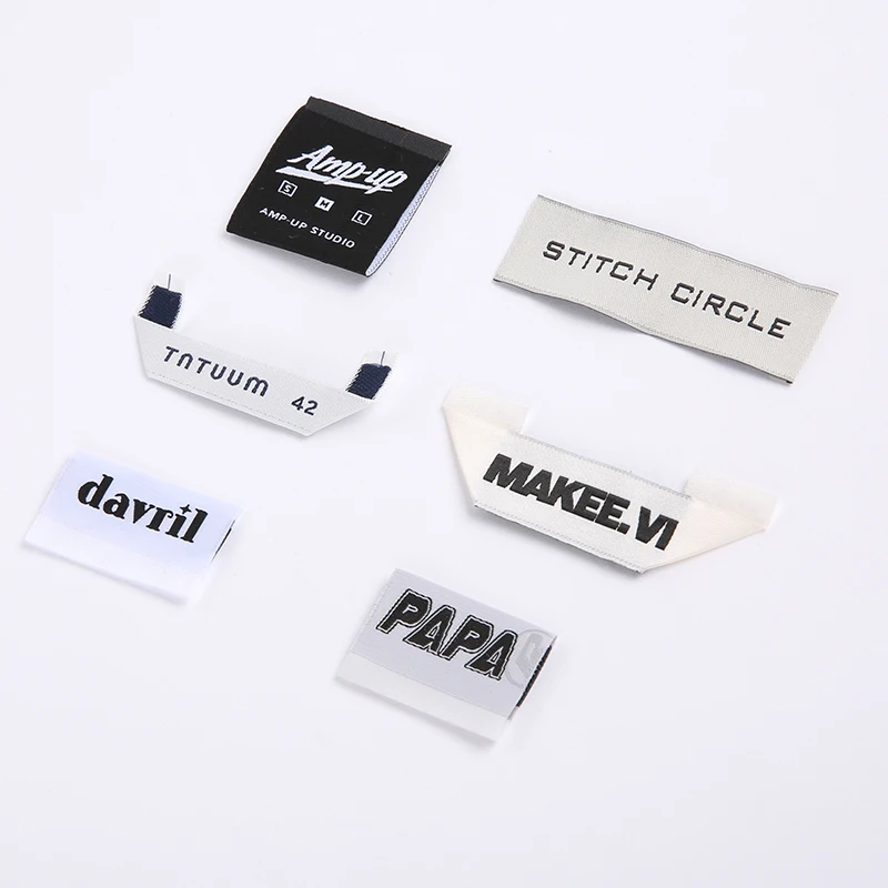 Damask Size Neck Label Tags For Clothes Clothing Nursing Labels Custom Woven Label Clothing Tags Washable Shoes Polyester Women