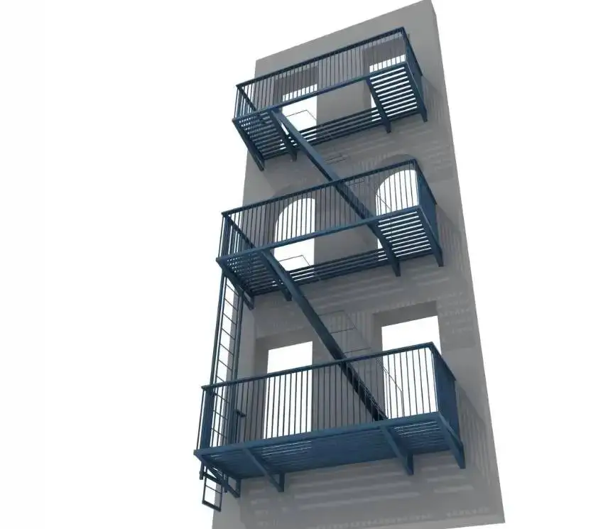 Hot New Products Industrial Steel Grate Steps For Outdoor Metal Stairs Fire Escape