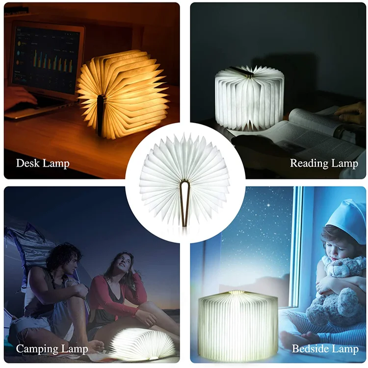 
Baby Kids Room Reading Bedside Table Lamp Usb Rechargeable Led Mini Wooden Book Lamp Led Night Lights 