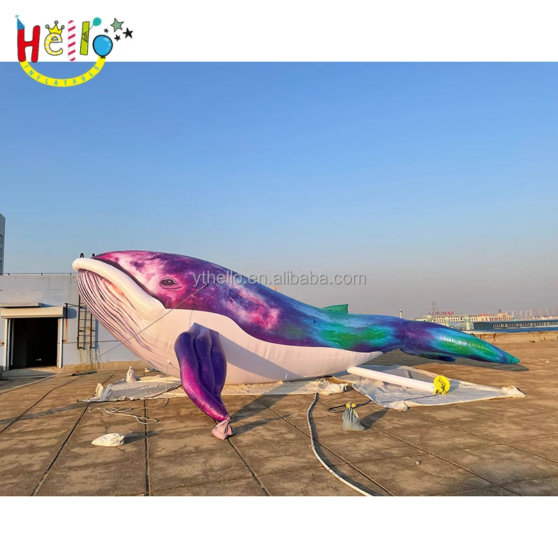 Hot Sale Giant Ocean Zoo Inflatable Decoration Inflatable Blue Whale Shark Sea Animal Dolphin For Advertising