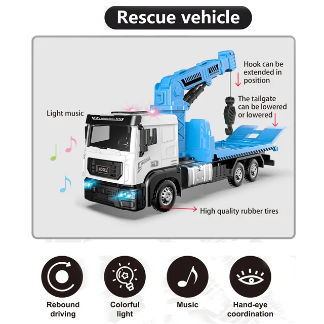 1:32 Metal Construction Truck Diecast Engineering Model Rescue Vehicle Toys