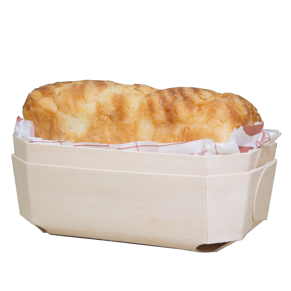 Hot Sale Party Japanese Disposable Bamboo Pine Wood Snack Box Cake Sea Food Serving Tray Boat for Food Display