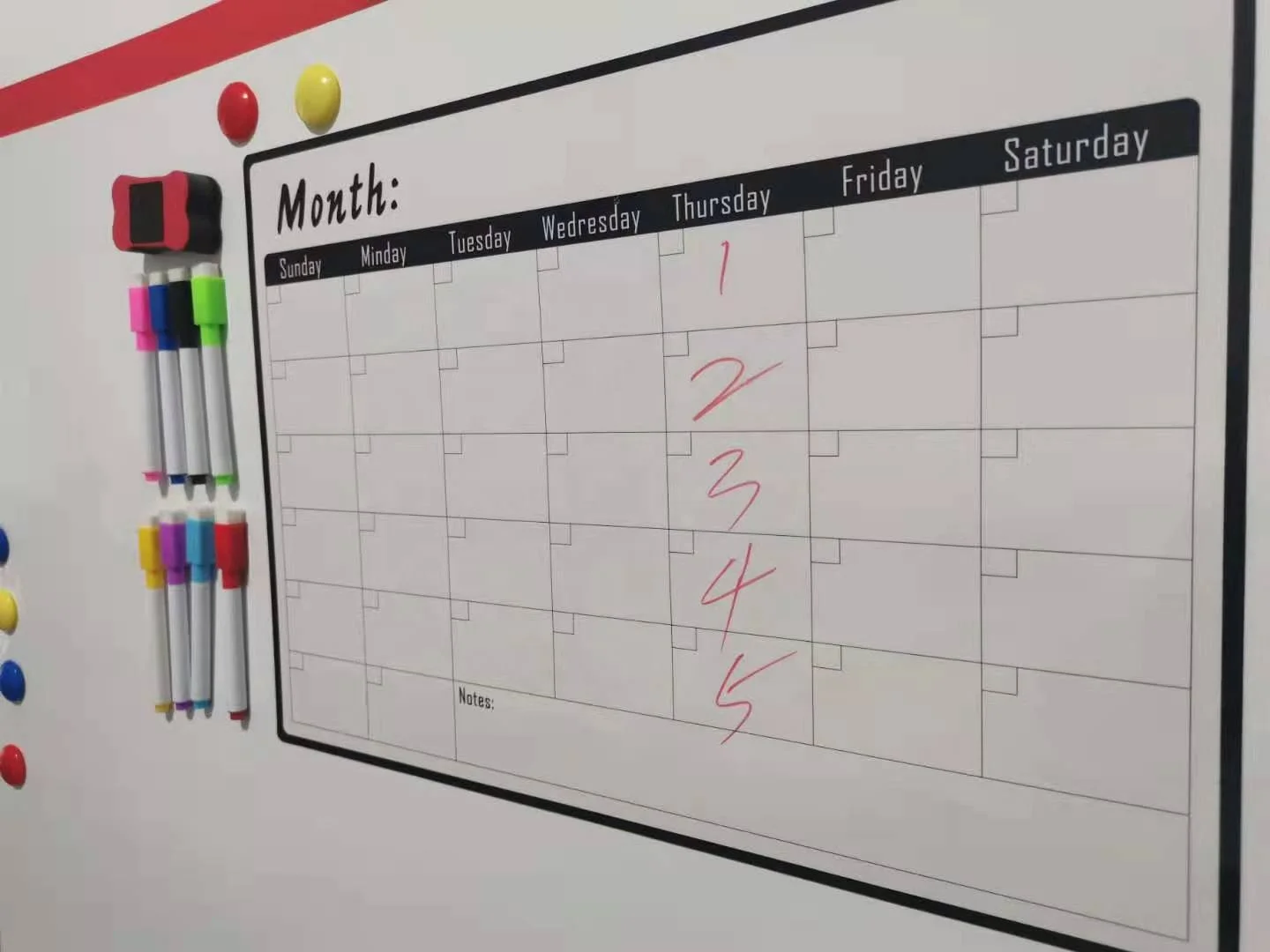 Custom Made Personalised Magnetic dry erase Calendar Fridge Magnets