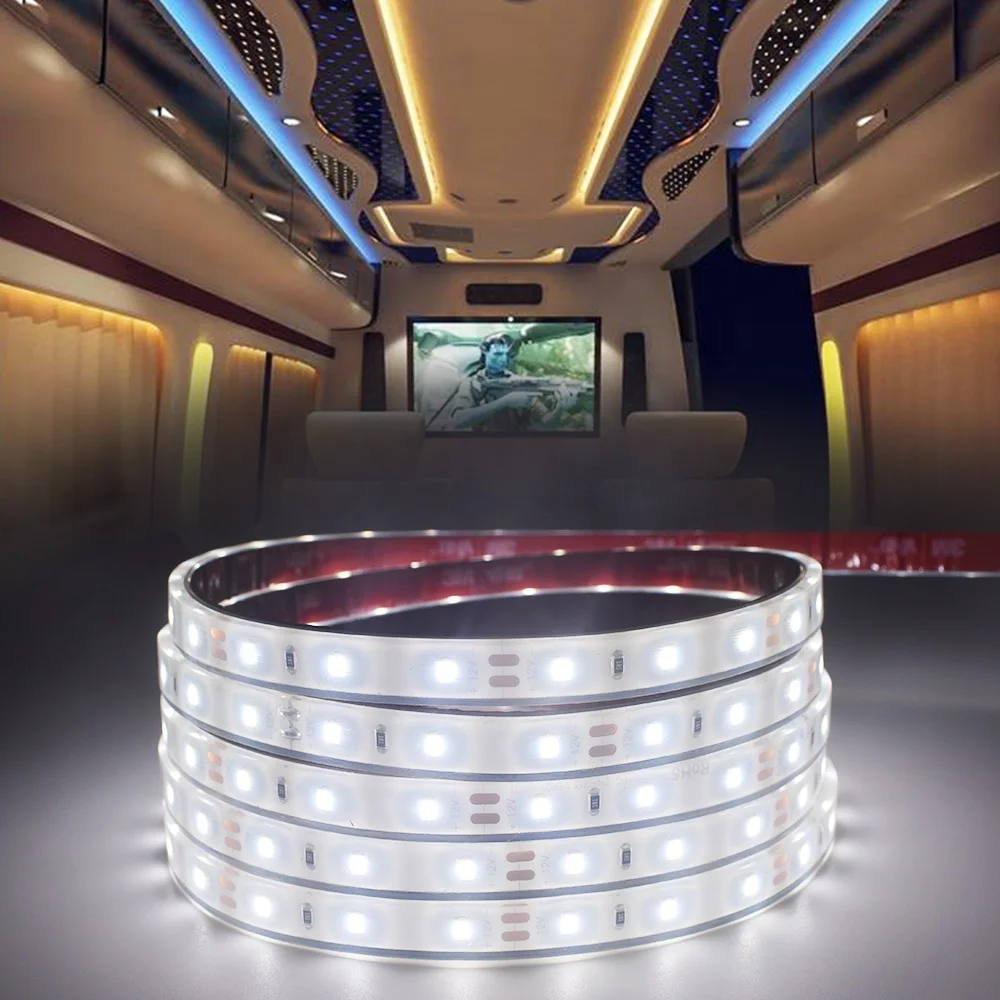 10.5-14.4VDC Car LED Strip 10W 120LEDs/m IP68 Waterproof vehicle-mounted for LED Car Interior Ambient Light