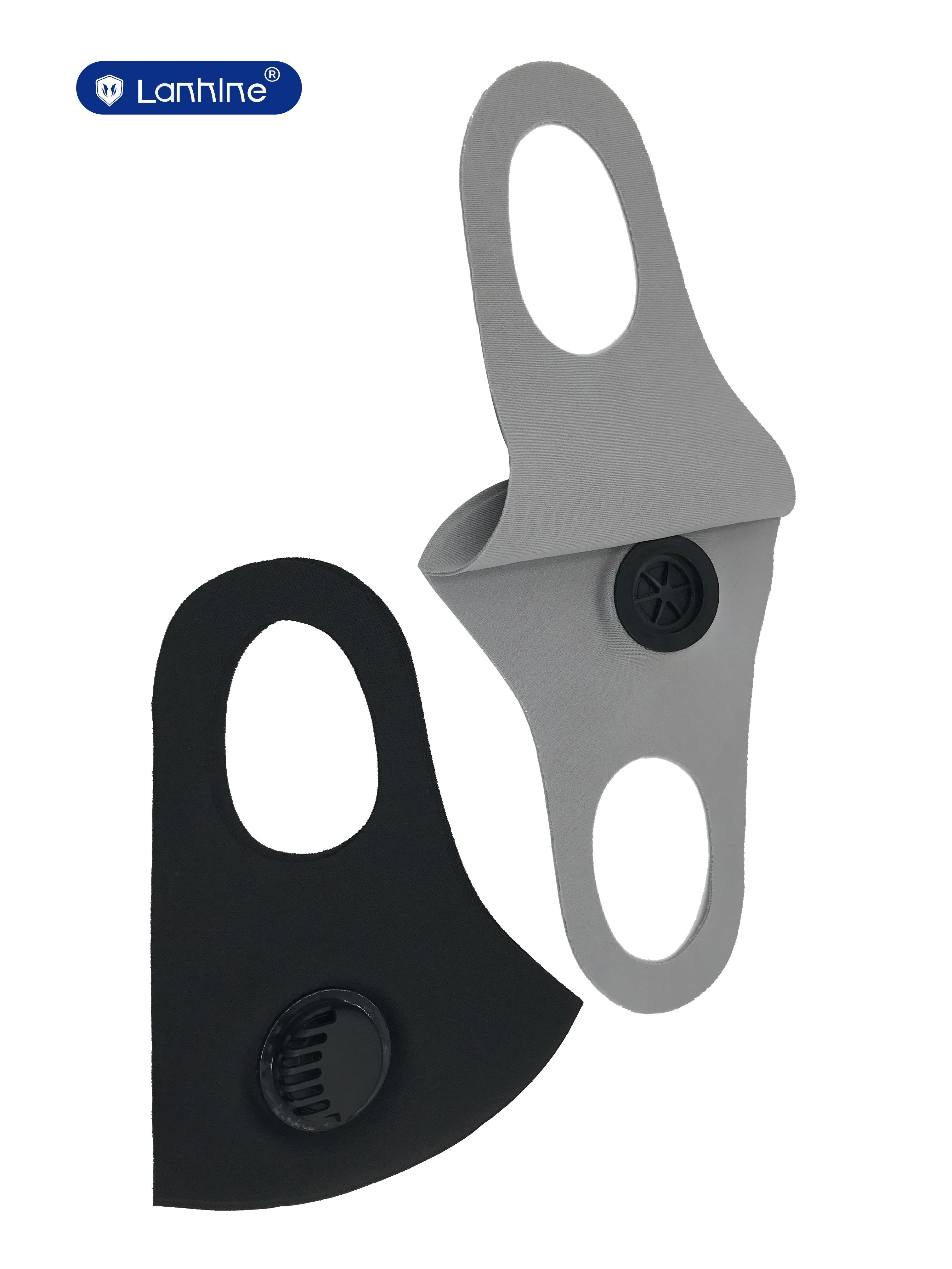 Black Fashion Dust Reusable Cotton Breathing Valve Outdoors Face Mask