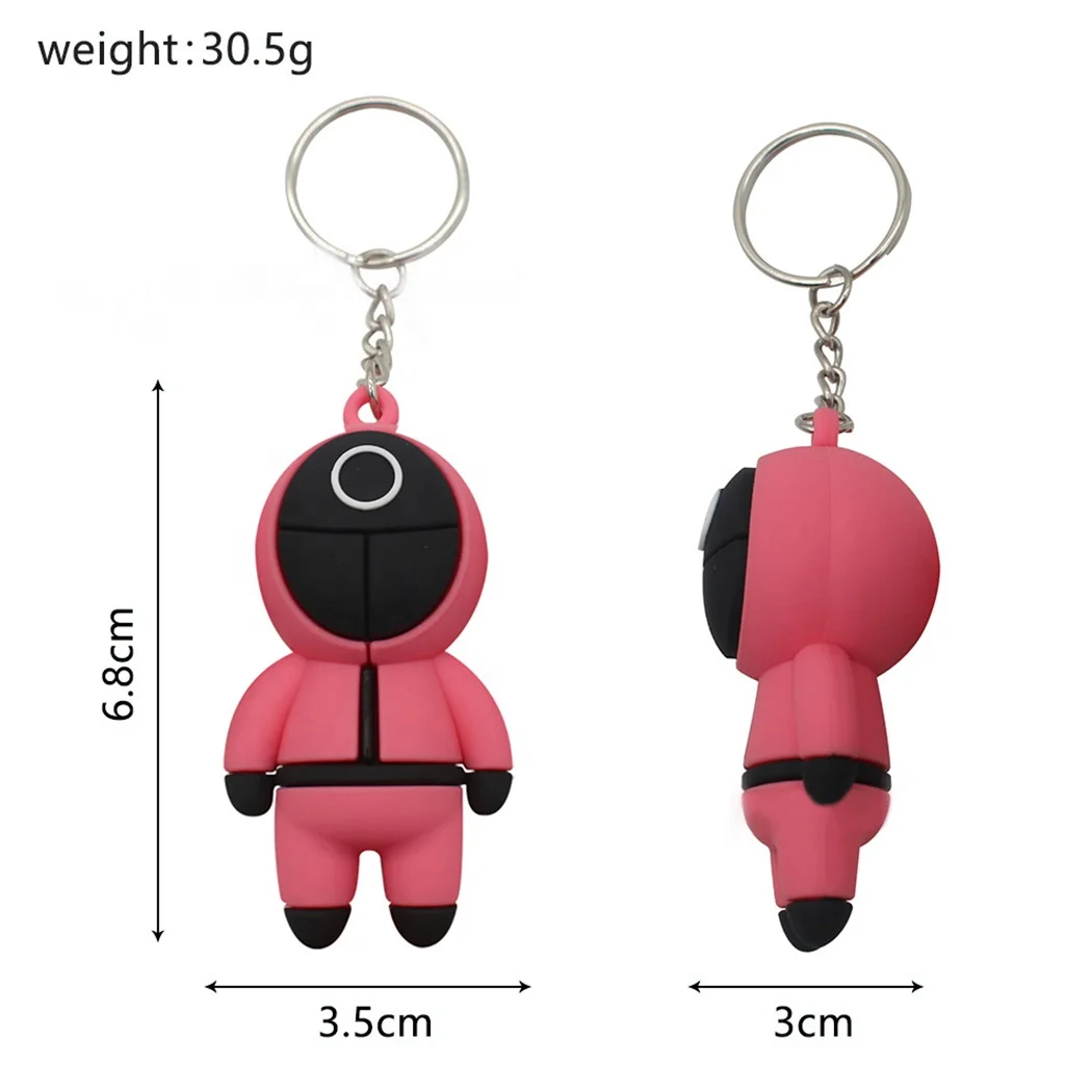 PVC Triangle Square Circle Icon Cosplay Man Women Cute Bag Pendant Netflix Squid Game