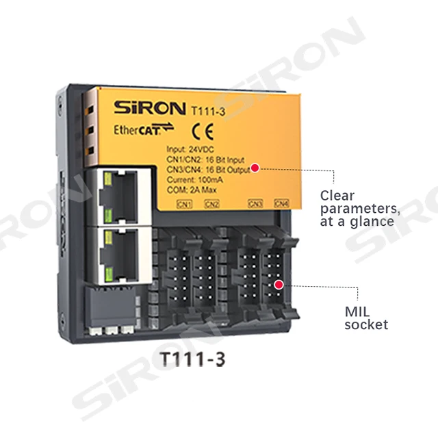 SiRON T110 ~T111 series Digital/analog Inputs And Outputs 8/16/32 Channels Ethercat Bus Couple  Bus Io Module