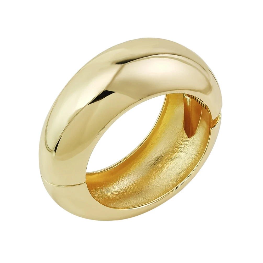 Unique Design Trendy Smooth surface metal bangle gradient size gold plated cuff bracelet personality arm jewelry for women