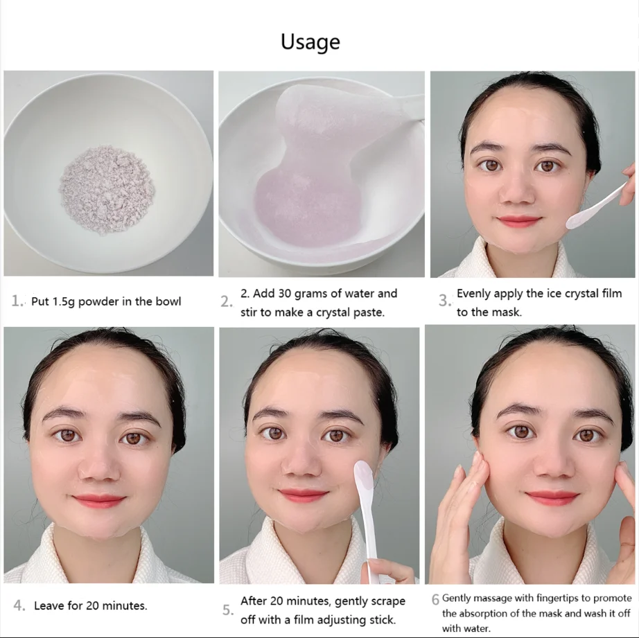 Sodium Hyaluronate Hydrating Peel Off Facial Mask Powder Ice Crystal Jelly Mask