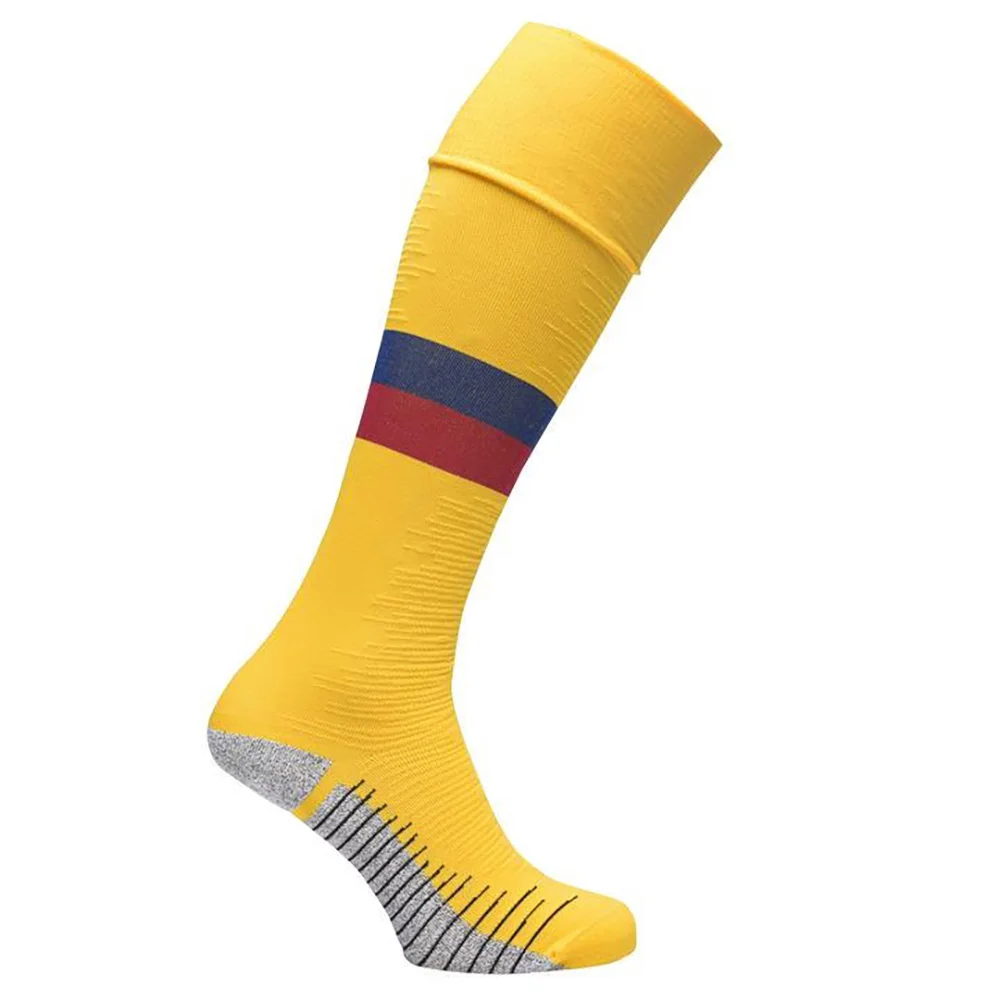 AJ 19438 Custom Fashion Red Striped Nylon Knee High Manchester Team Sport Football Soccer Socks