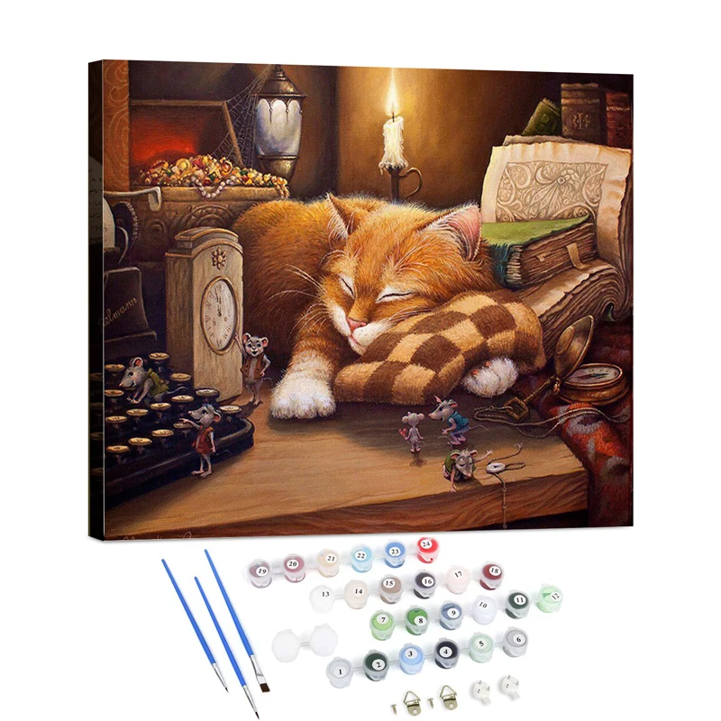 2020 hot selling handmade painting artwork diy paint by numbers for adults with frame