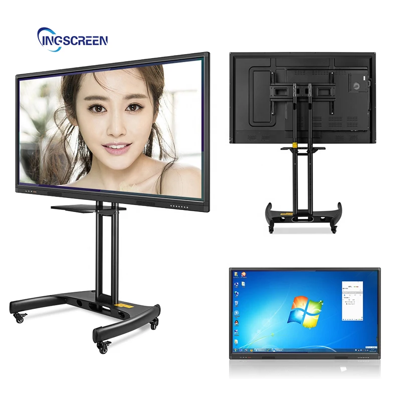 INGSREEN 65 inch 12 series Wireless screen sharing 120hz Android14 touch screen whiteboard for school interactive flat panel