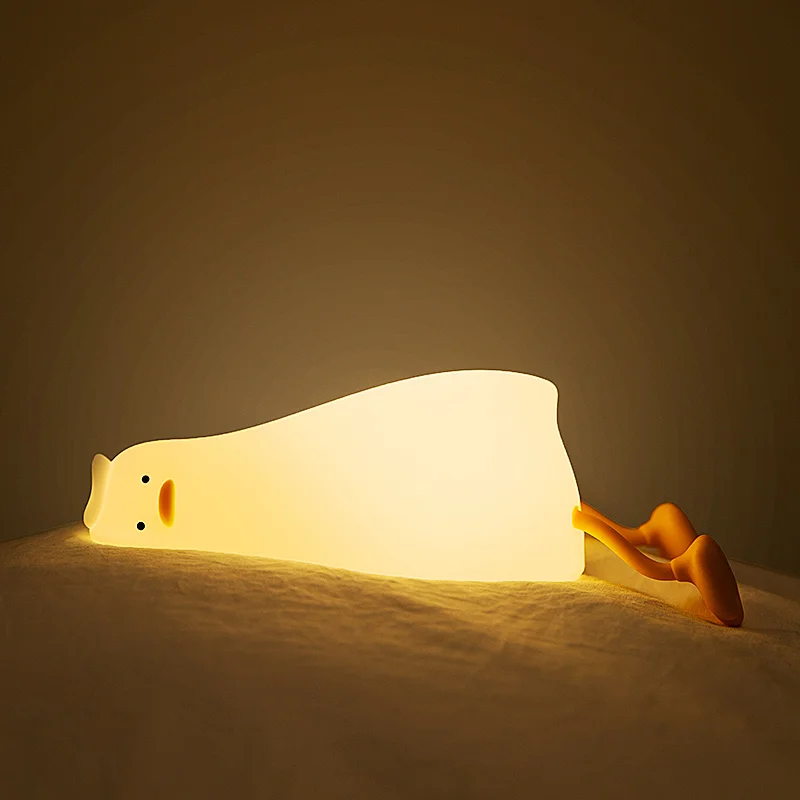 LED Night Light for Kids Duck Cute Animal Silicone Lamps with Touch Sensor Timing USB Rechargeable nursery Table Lamp home decor