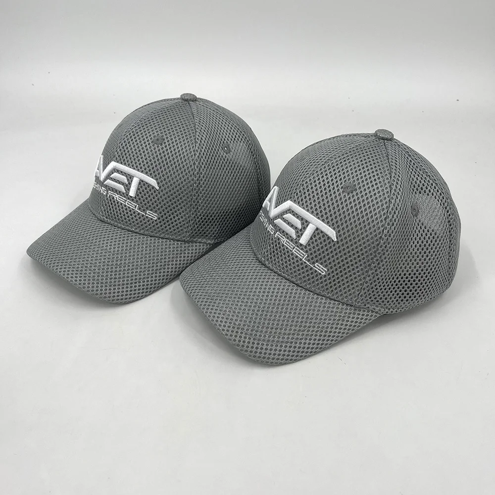 Customized 3D Embroidery Baseball Caps Velcro Mesh hats Adjustable Size Sport  Caps