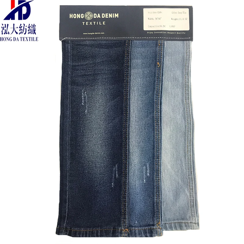 Hot selling Indigo 99% cotton stretch men RHT denim fabric