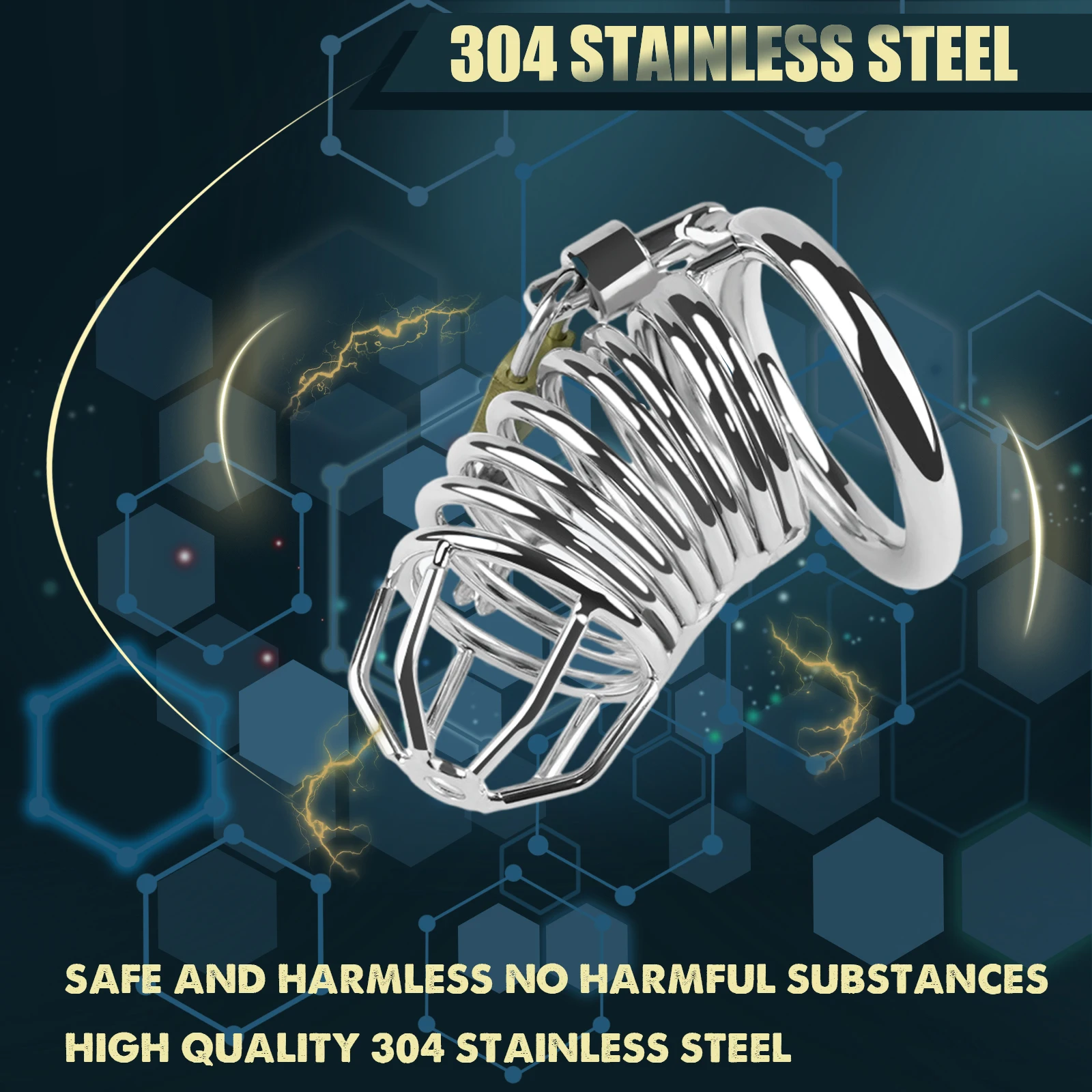 SEXBAY Custom metal Chastity cage Stainless steel/zinc alloy for penis cage Male chastity lock sex toy key cage