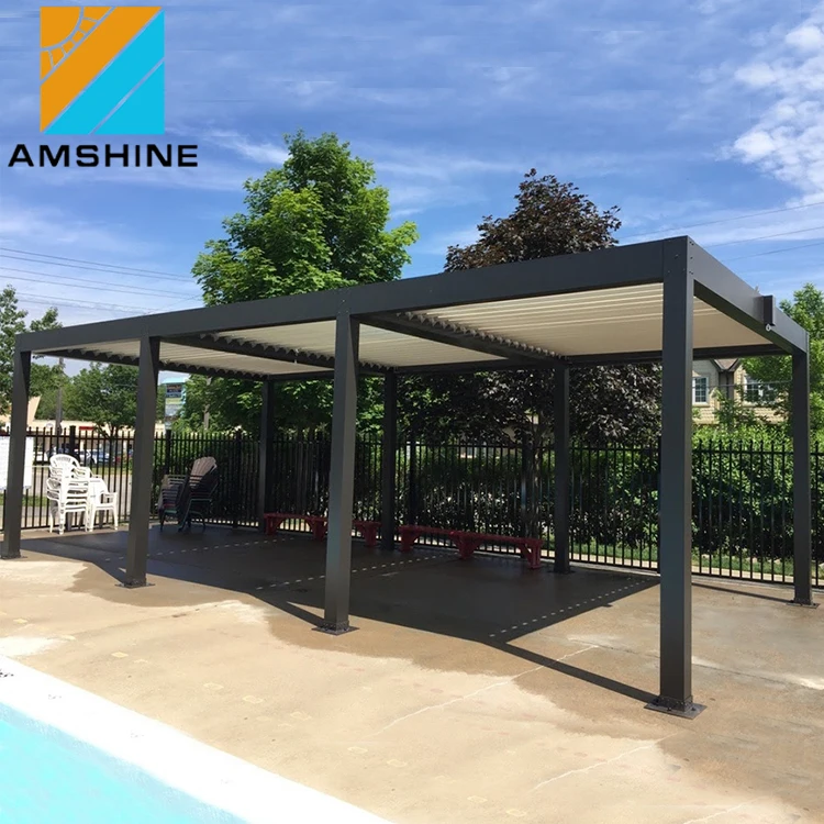 7x4 Easily assembled arches arbours aluminium outdoor pergola bioclimatica with louvers