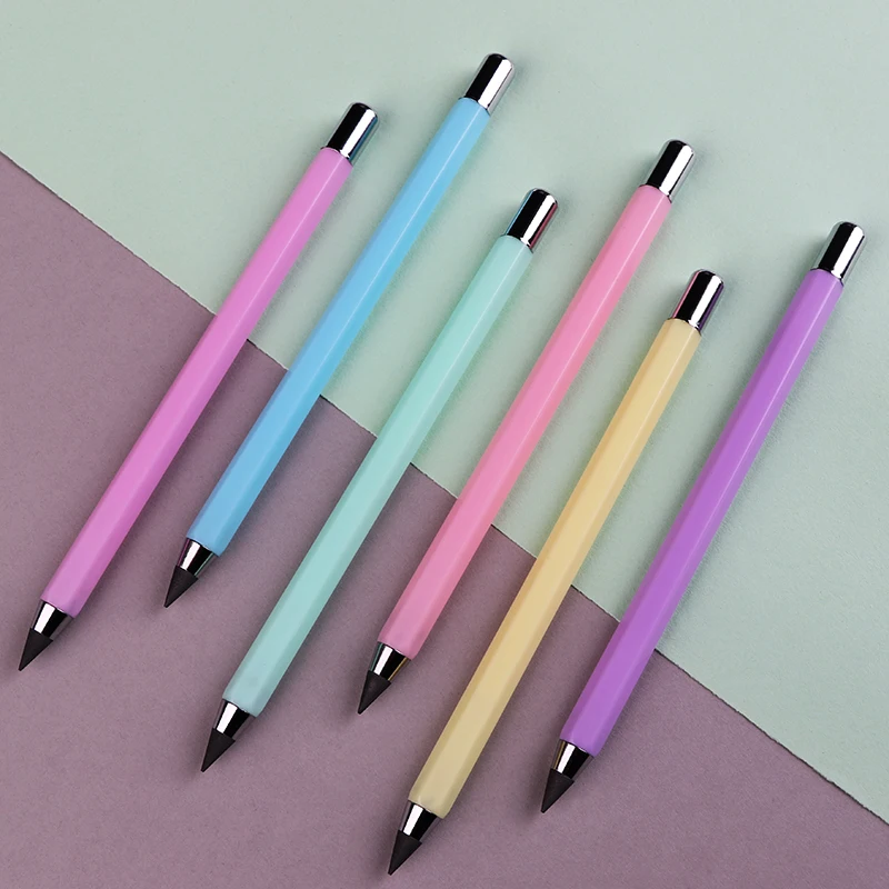 Kids pencil not need to be sharpened school eternal pencil with colorful body can print customized logo