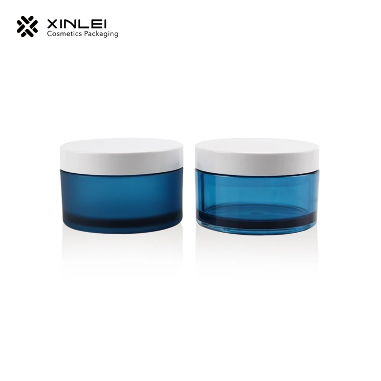 
petg material blue frosted body butter 8oz 250g colored jar 