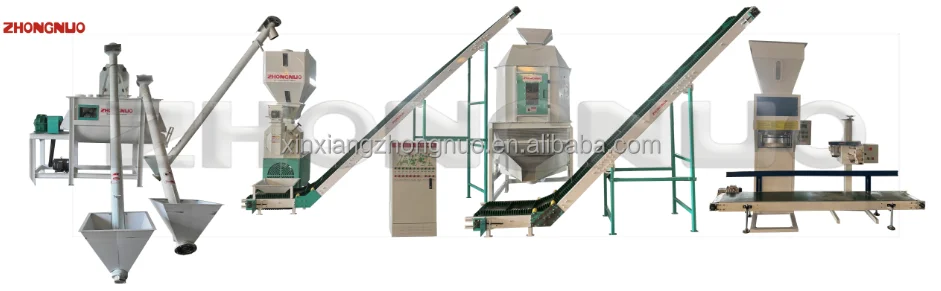 500-2000KG/H Livestock Poultry Cattle Sheep Cow Chicken Pig Pellet Mash Feed Mill Feed Pellet Mill Plant