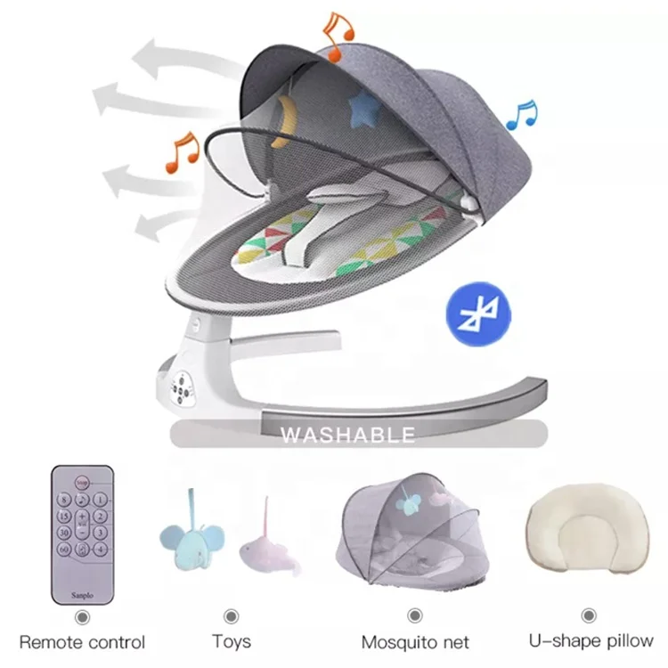 Детское Электрическое Кресло LM, многофункциональная электрическая детская кроватка для сна, Детская электрическая качели